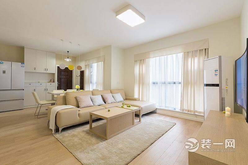 现代简约风三室设计 钦州110平米素美空间装修